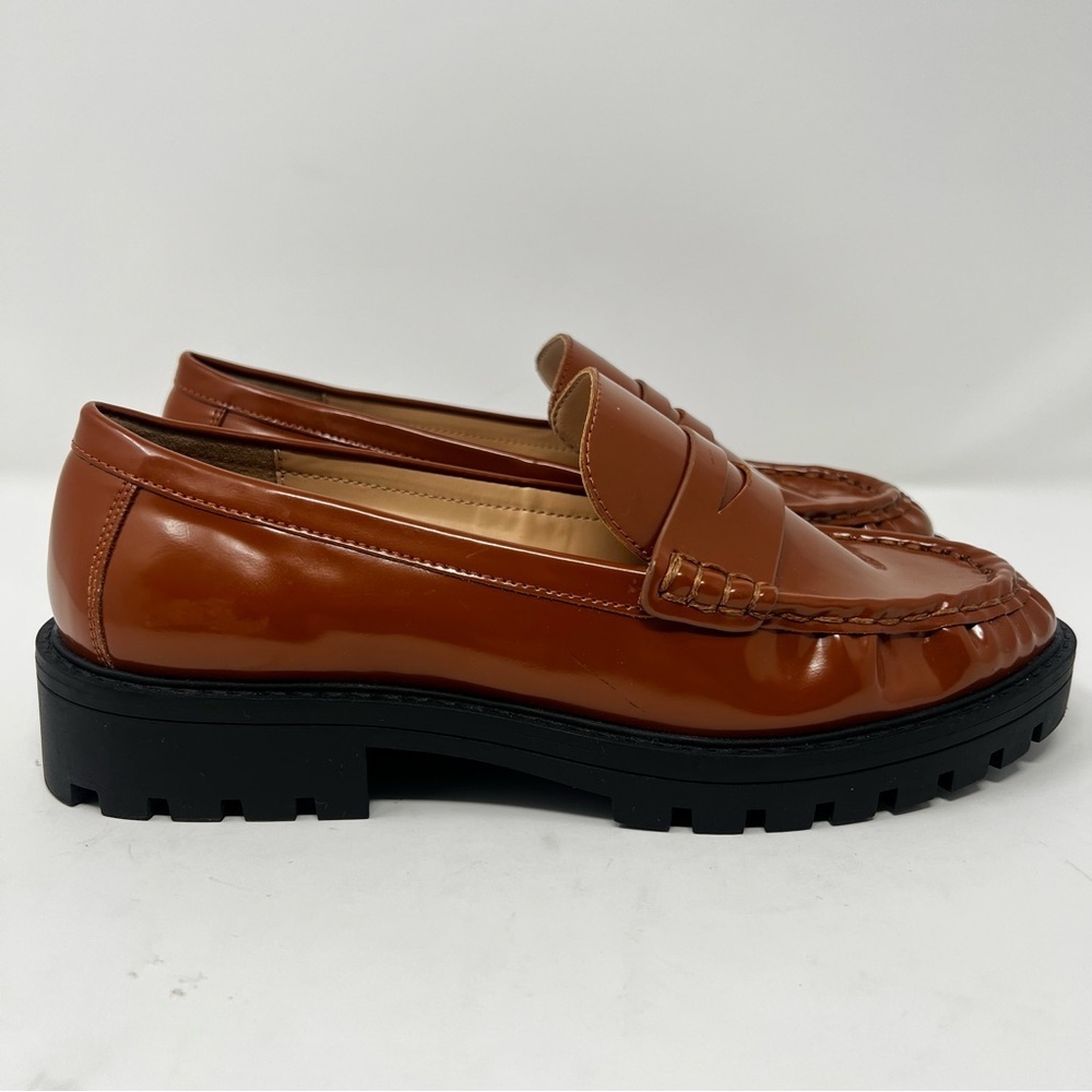 LOFT Women's Shiny Brown Loafers - Picture 2 of 9